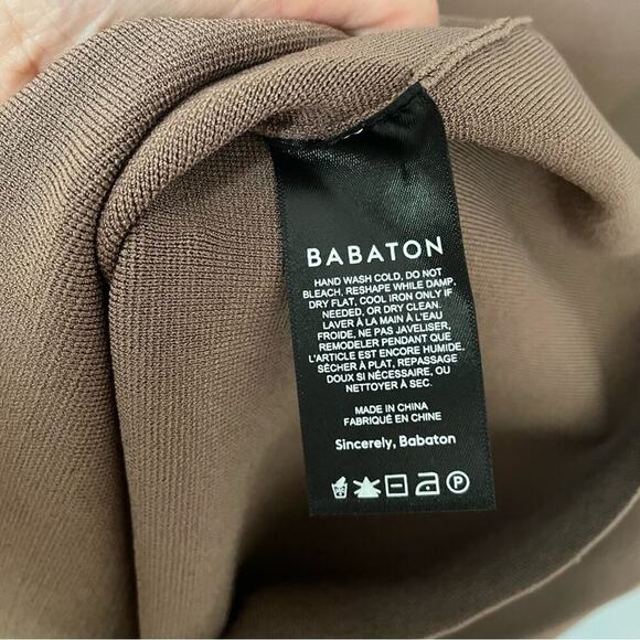 Aritzia Babaton Lariat Dress Size L Sold out Color Deep Taupe - Picture 6 of 6